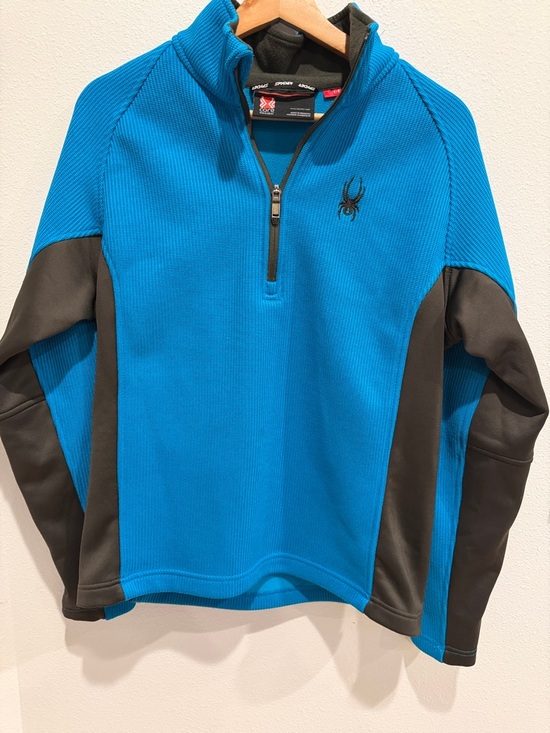 Spyder Other - Spyder Men’s Turquoise and Black Quarter-Zip Performance Sweater